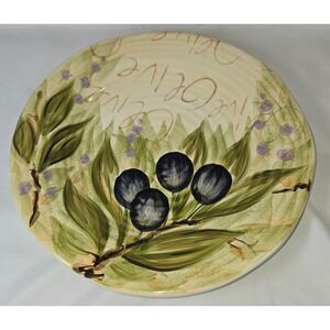 Tabletops Unlimited Olive Grove Handpainted Collection Dinner Plate 11 inch